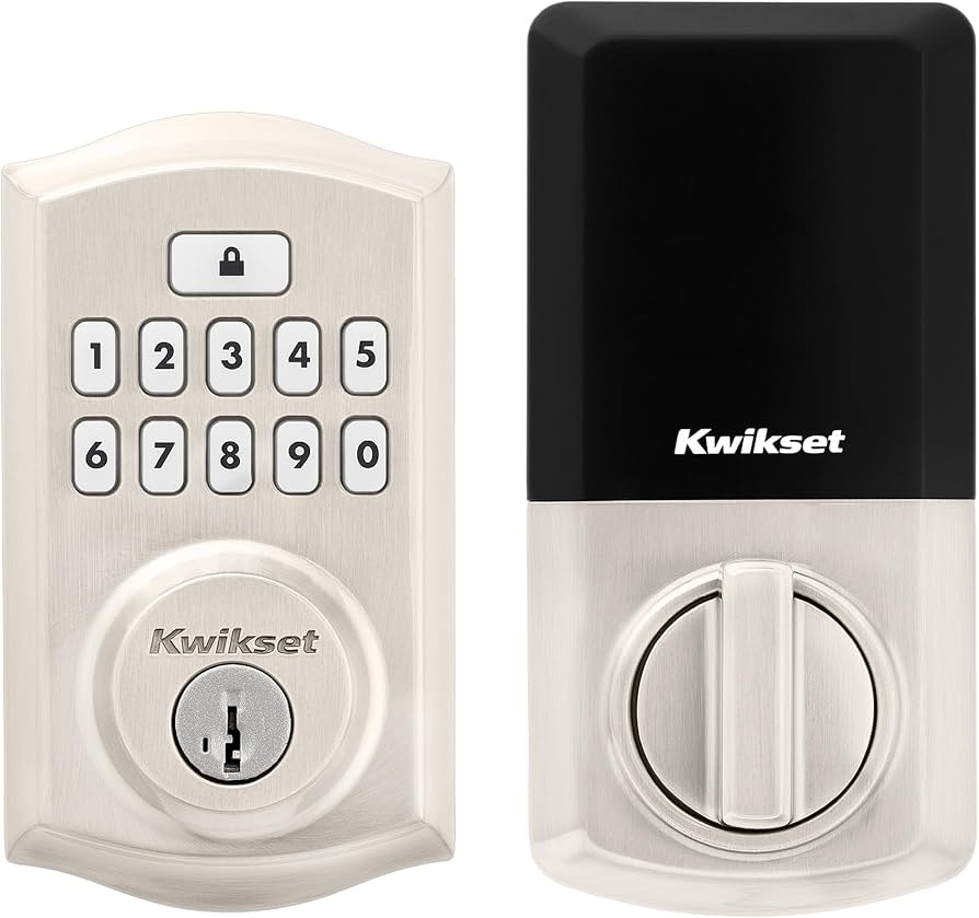 Kwikset SmartCode 270 Keyless Entry Electronic Touchpad Deadbolt Door Lock with Auto-Lock, Custom User Codes, Advanced Security in Satin Nickel Traditional
