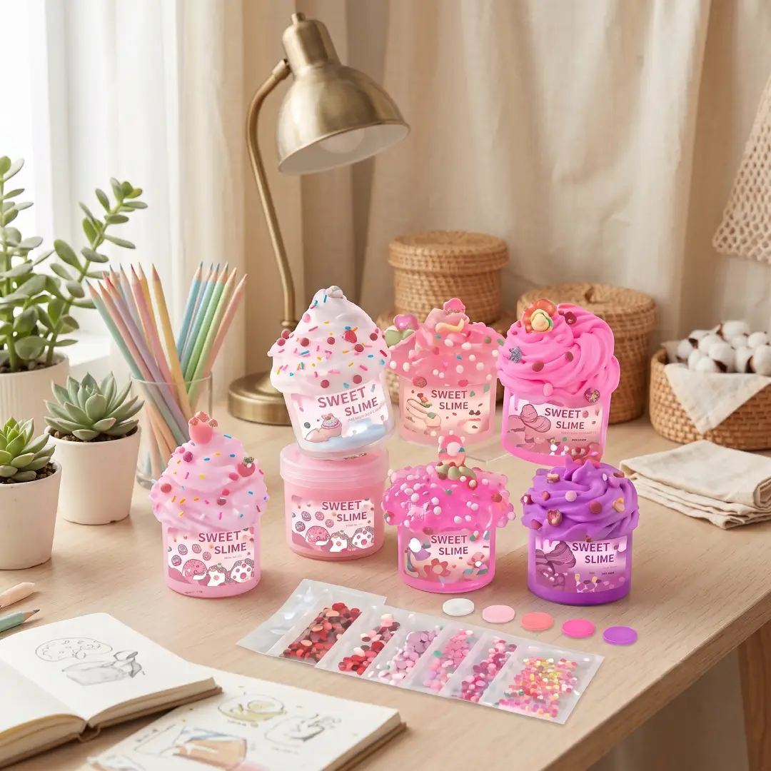 6 Pack Pink Cloud Slime Kit for Kids Party Favors image 2