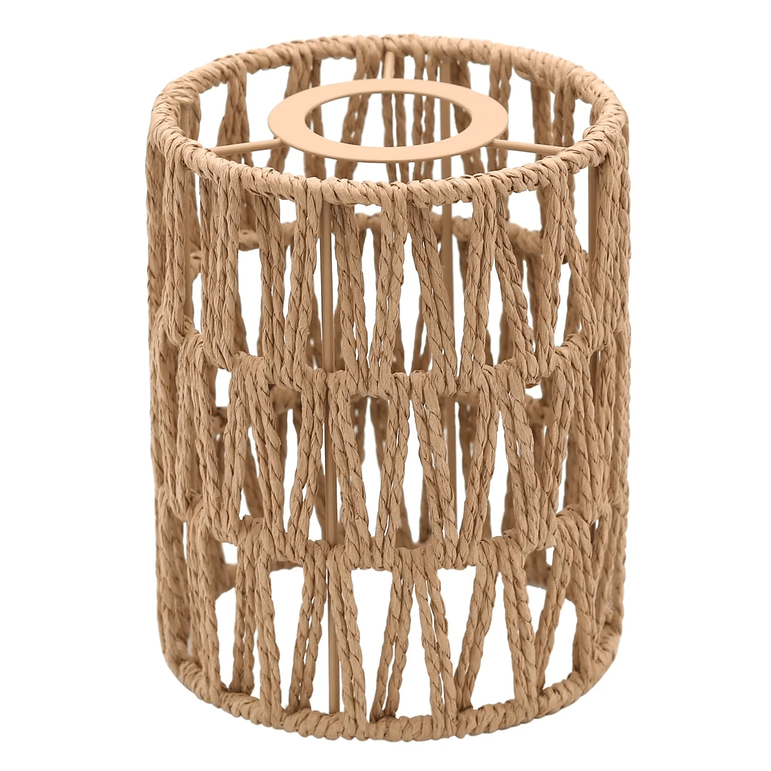 Boho Rattan Lamp Shade Replacement Small Woven Light Cover image 1
