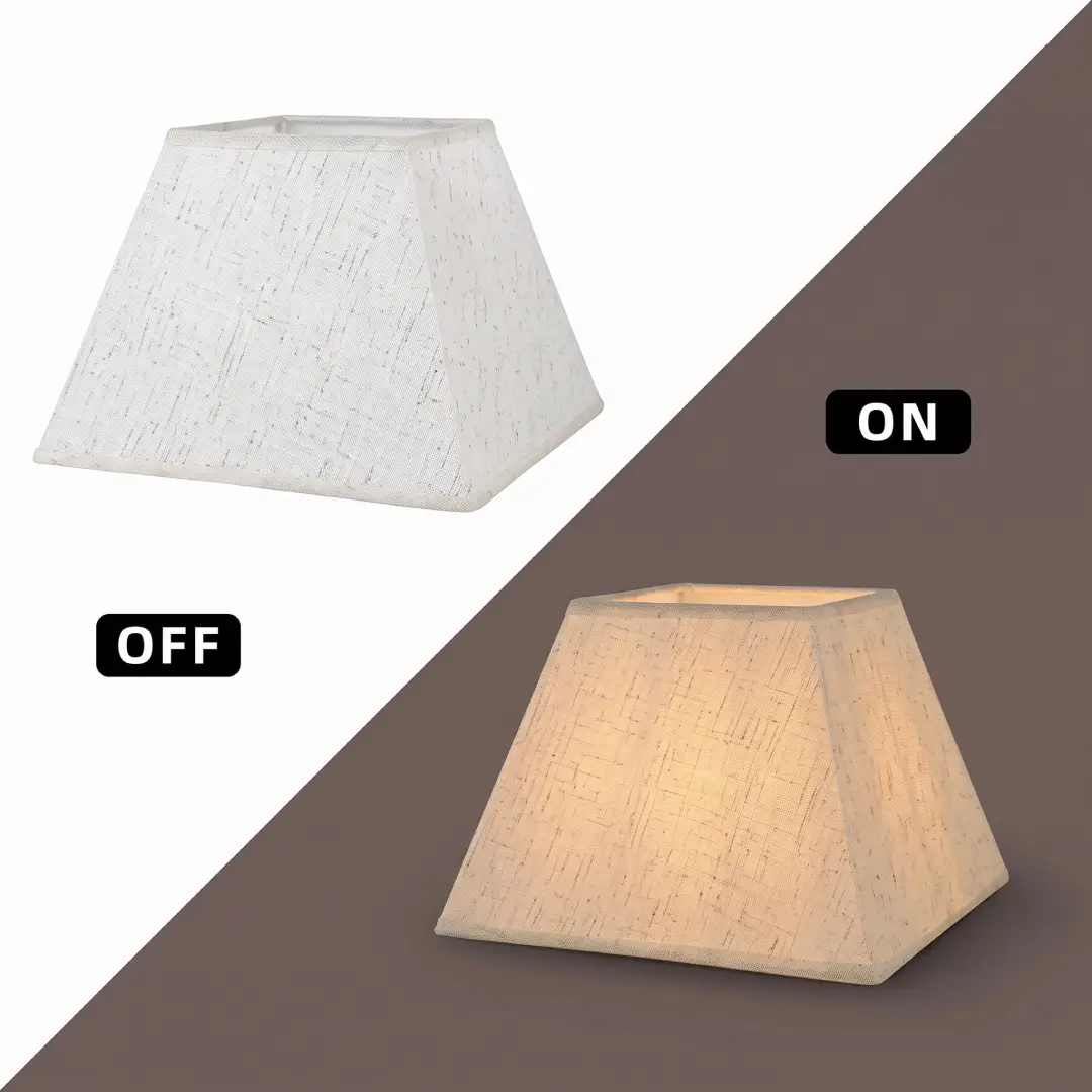 Beige Square Linen Lamp Shade Replacement 13 Inch image 1