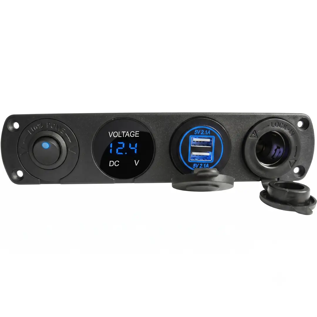 4 in 1 Car Voltmeter USB Charger Adapter with LCD Display image 5