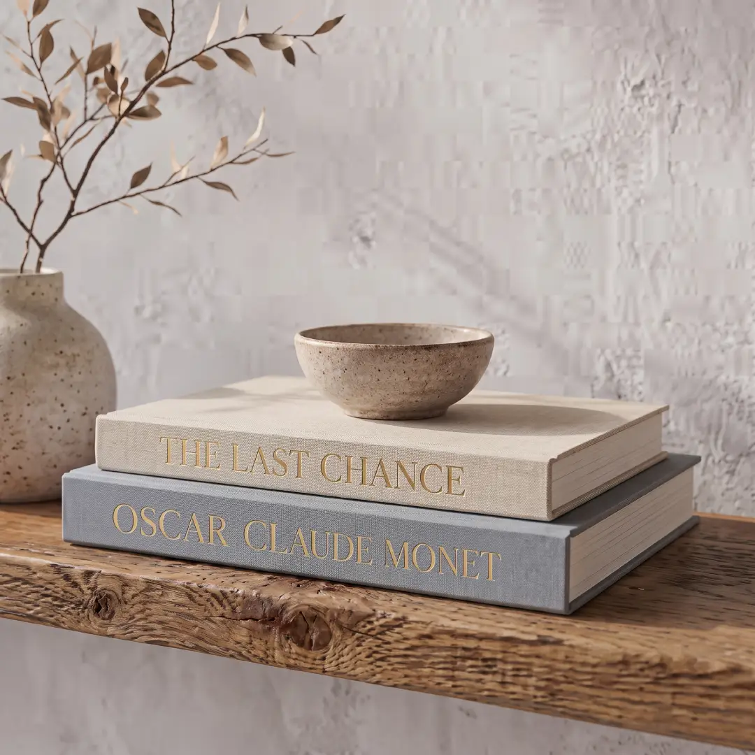 Set of 2 Faux Decorative Books for Coffee Table Decor image 2