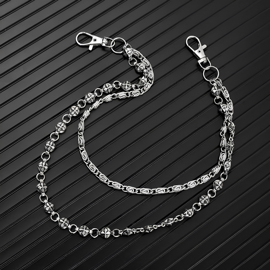 Y2K Jeans Chain Belt Double Layer Punk Waist Chain