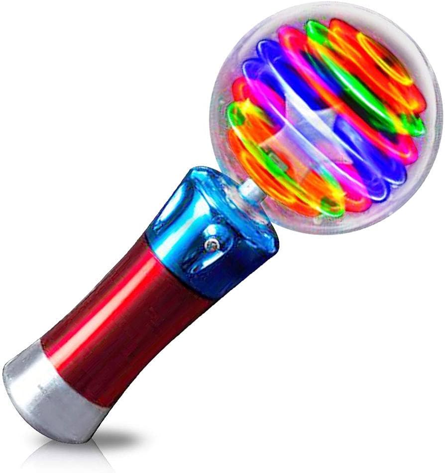 ArtCreativity Spinning Light Up Toy Wand – Magic Ball with LED Lights, Sensory Spinner for Kids, Party Favors & Classroom Prizes, Autism-Friendly Gift