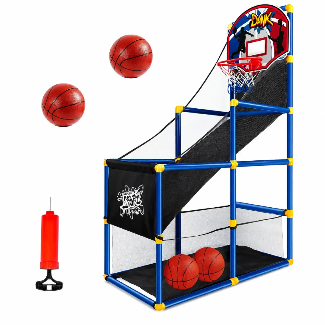 Kids Arcade Basketball Game Set – Indoor & Outdoor Hoop with 4 Balls & Pump image 4