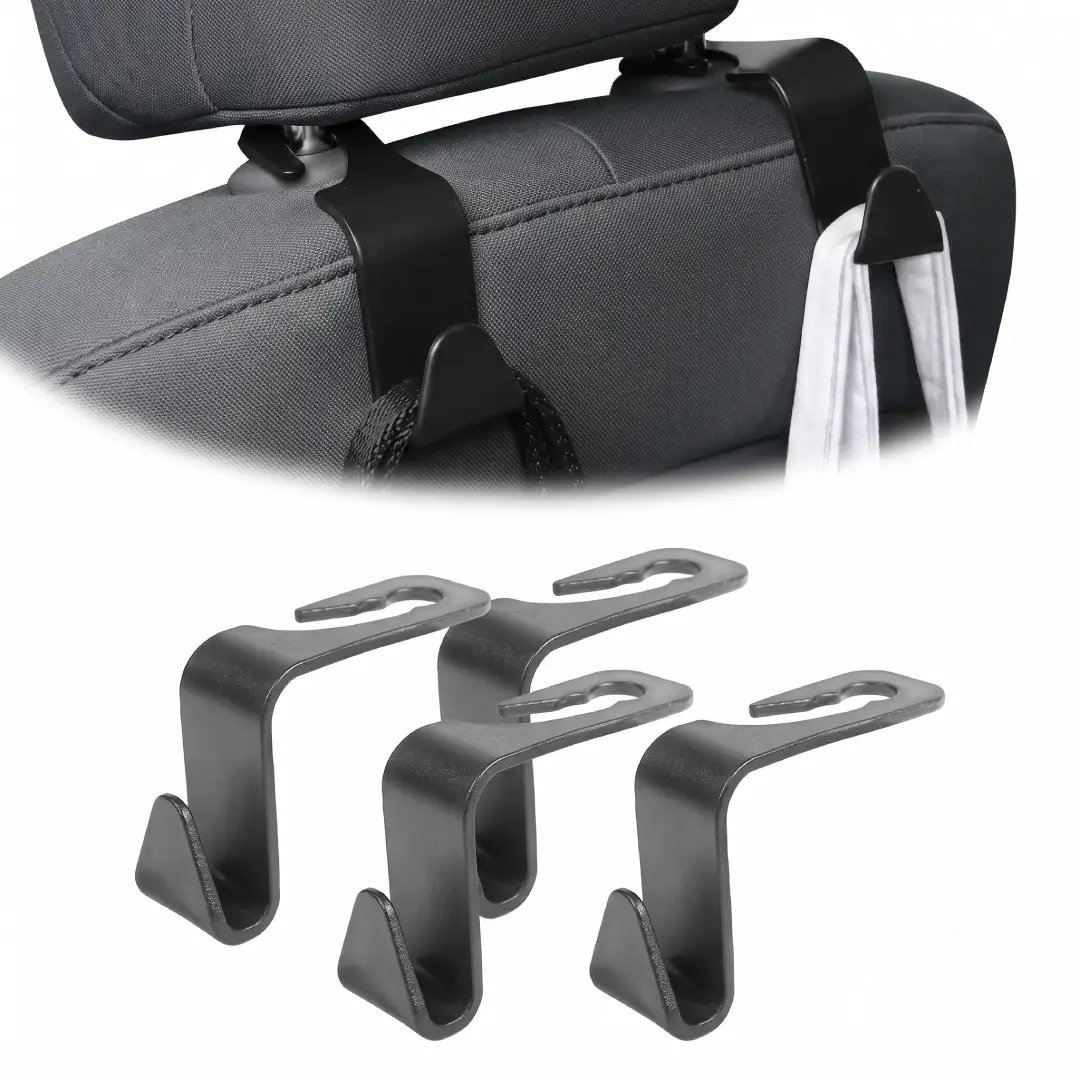 Car Seat Headrest Hooks 4 Pack Universal Hanger Storage Organizer image 3