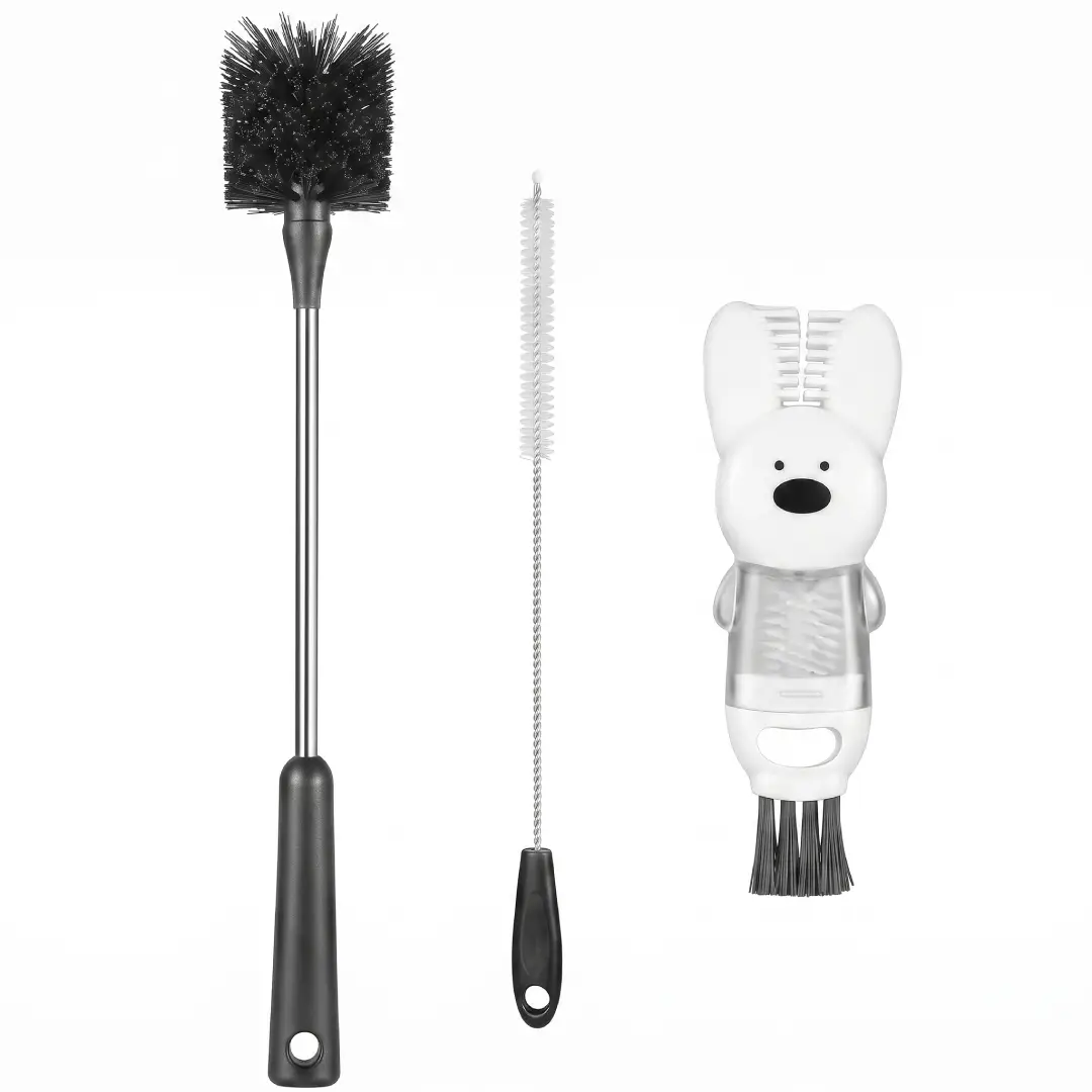 3 Pack Bottle Brush Set with Straw and Lid Cleaner