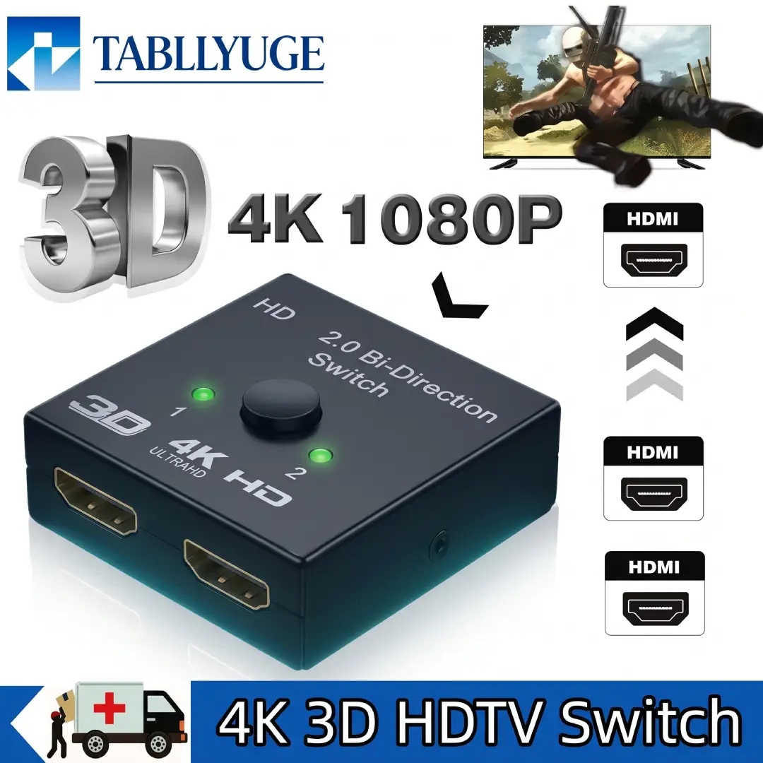 4K Bi-Directional HDMI 2.0 Switch Splitter 1x2/2x1 Adapter for PS4, TV & More image 1