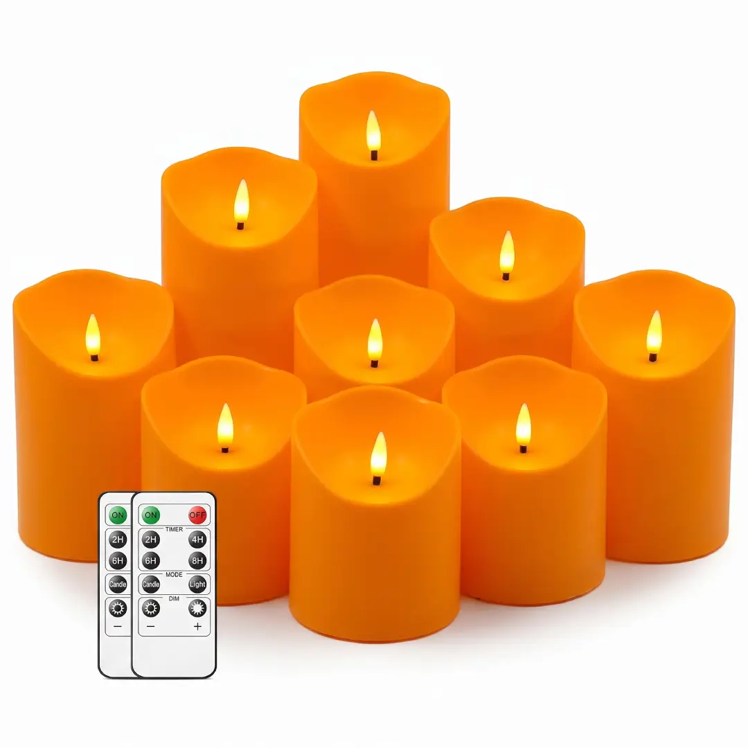 9-Piece Black Flameless LED Candles with Remote & Timer image 2