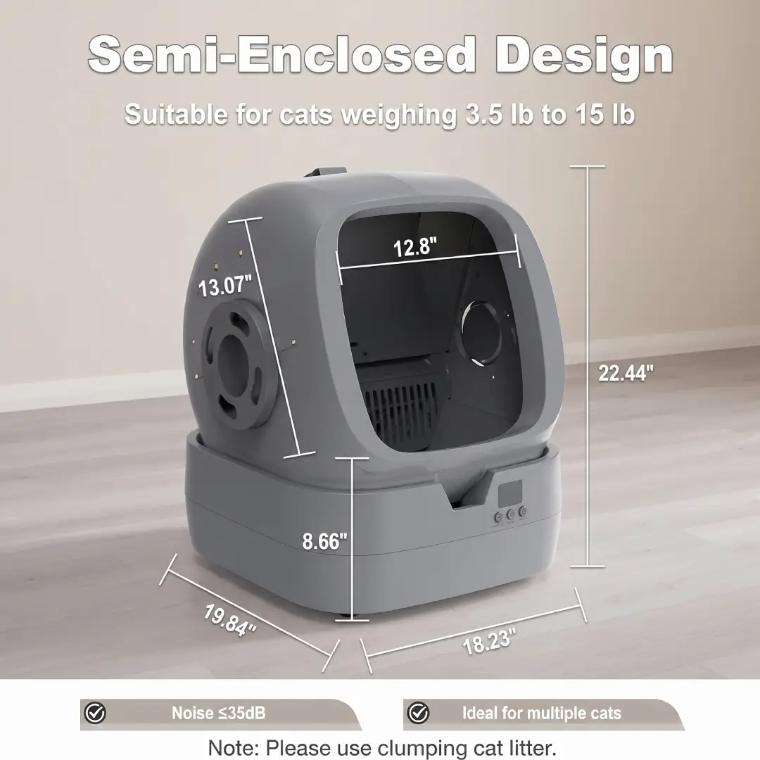 Automatic Self-Cleaning Cat Litter Box with App Control – Smart Litter Box with Weight Monitoring & Anti-Pinch Safety image 6