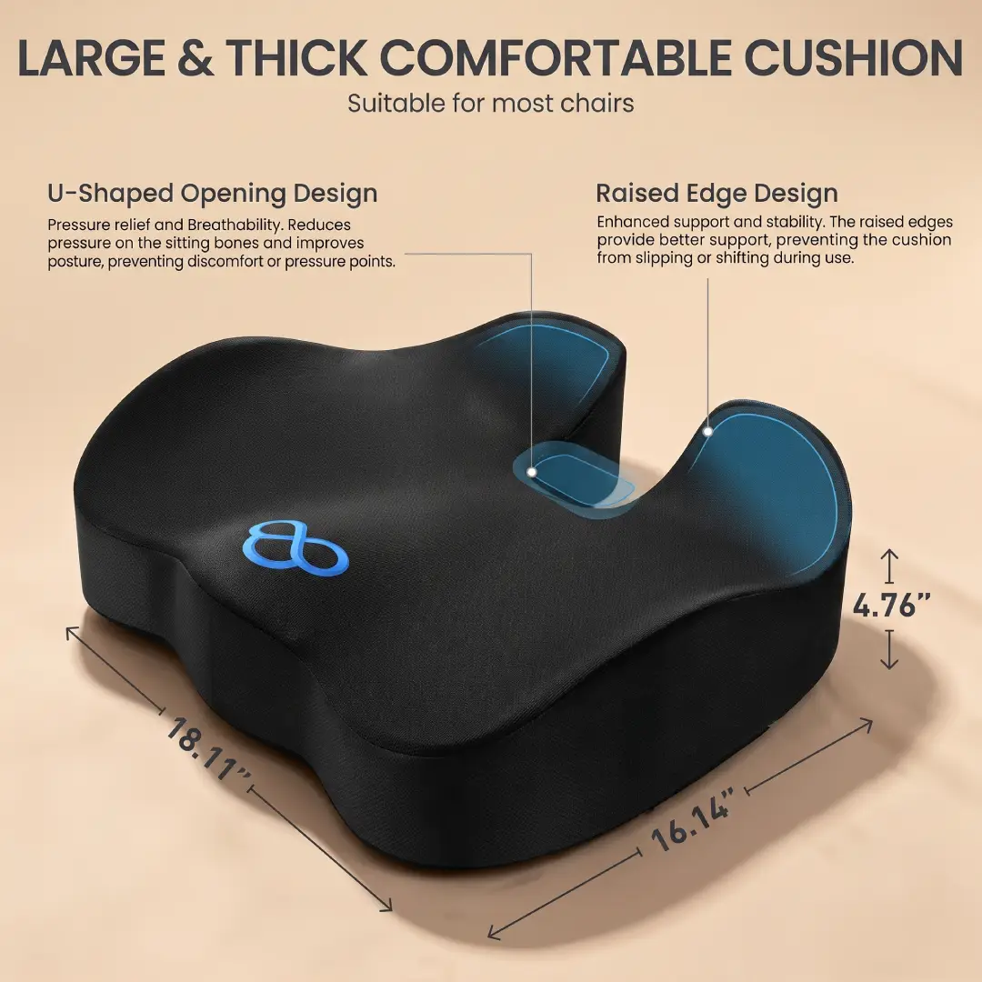 BlissTrends Memory Foam Seat Cushion with Velvet Cover image 1