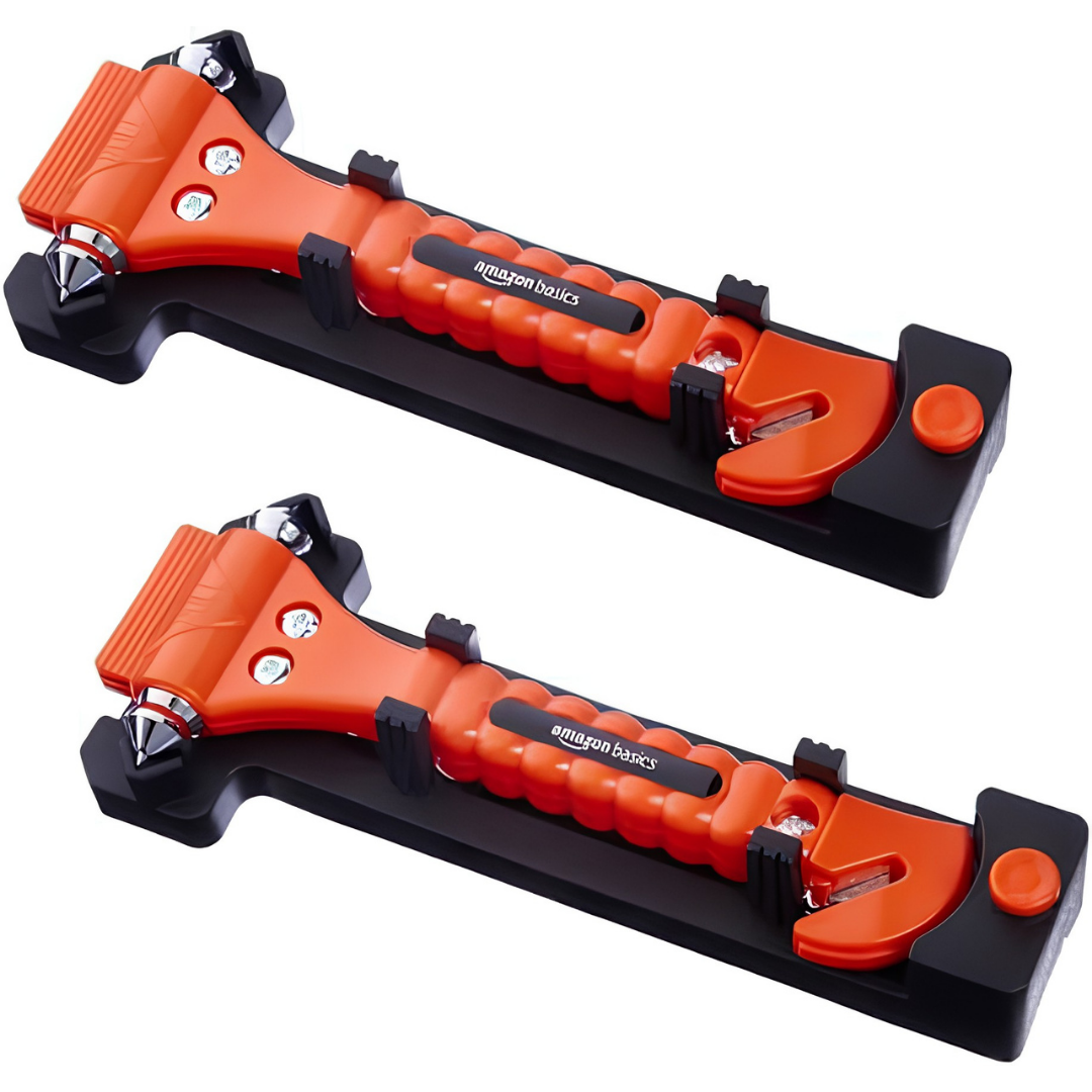 Amazon Basics Emergency Escape Tool Window Breaker Seatbelt Cutter 2 Pack