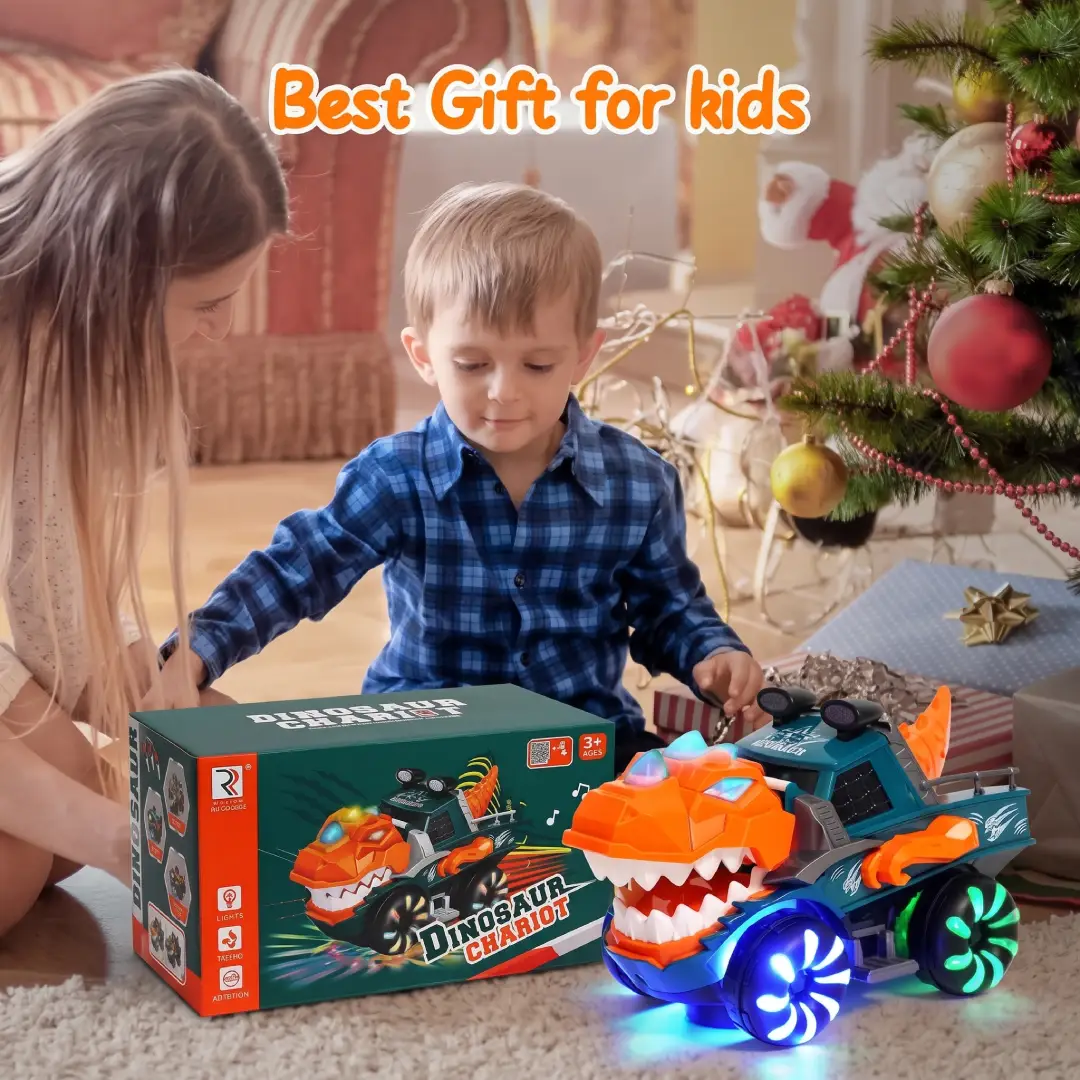 Monster Truck Dinosaur Car Toy with Flashing Lights, Music and Roaring Sounds for Kids Ages 3+ image 5