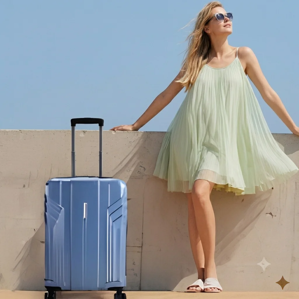 BAGSMART Expandable Carry On Luggage 22x14x9 Blue image 2