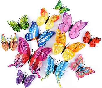 OPSEAM Butterfly Wall Decor 24/48 PCS, 3D Butterflies Stickers for Party Decorations with Magnets(Colorful, 24)