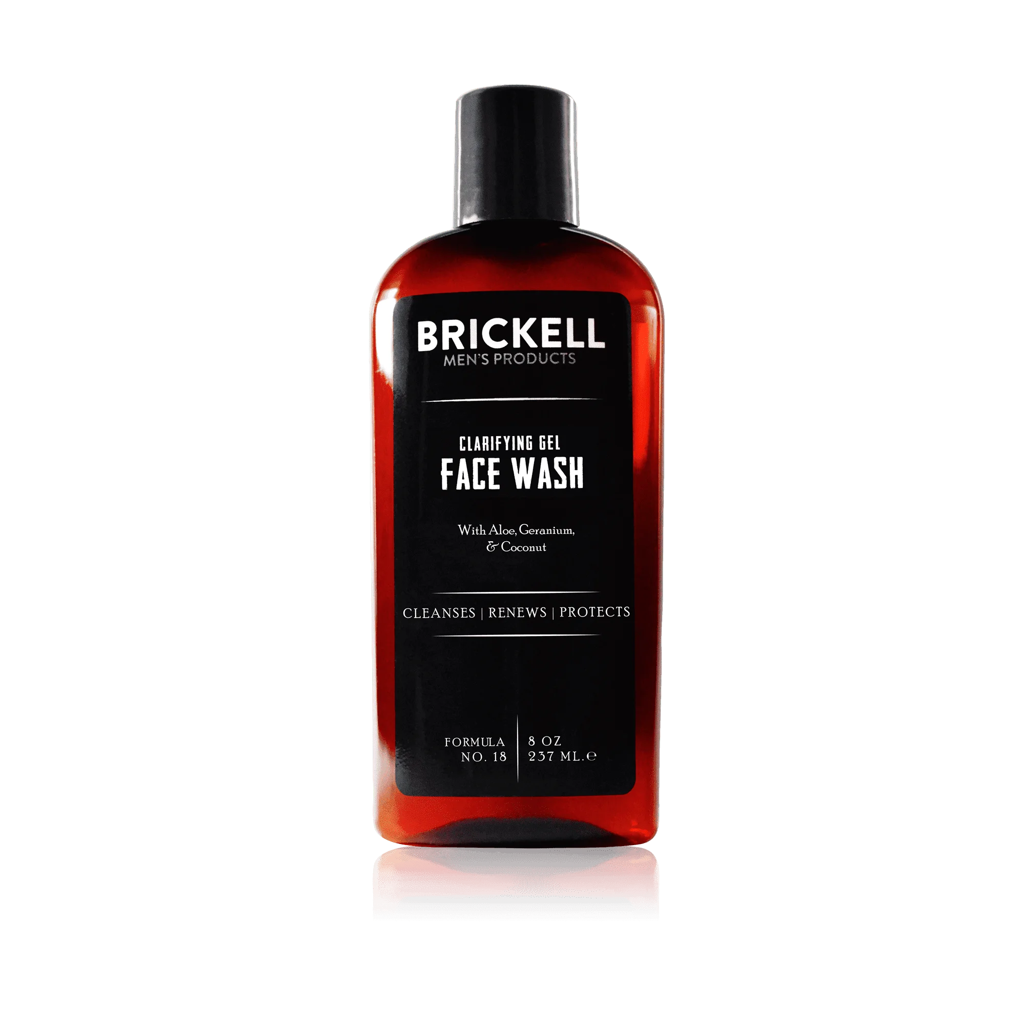 Brickell Men's Clarifying Gel Face Wash for Men, Natural and Organic Rich Foaming Daily Facial Cleanser Formulated With Geranium, Coconut and Aloe, 8 Ounce, Scented
