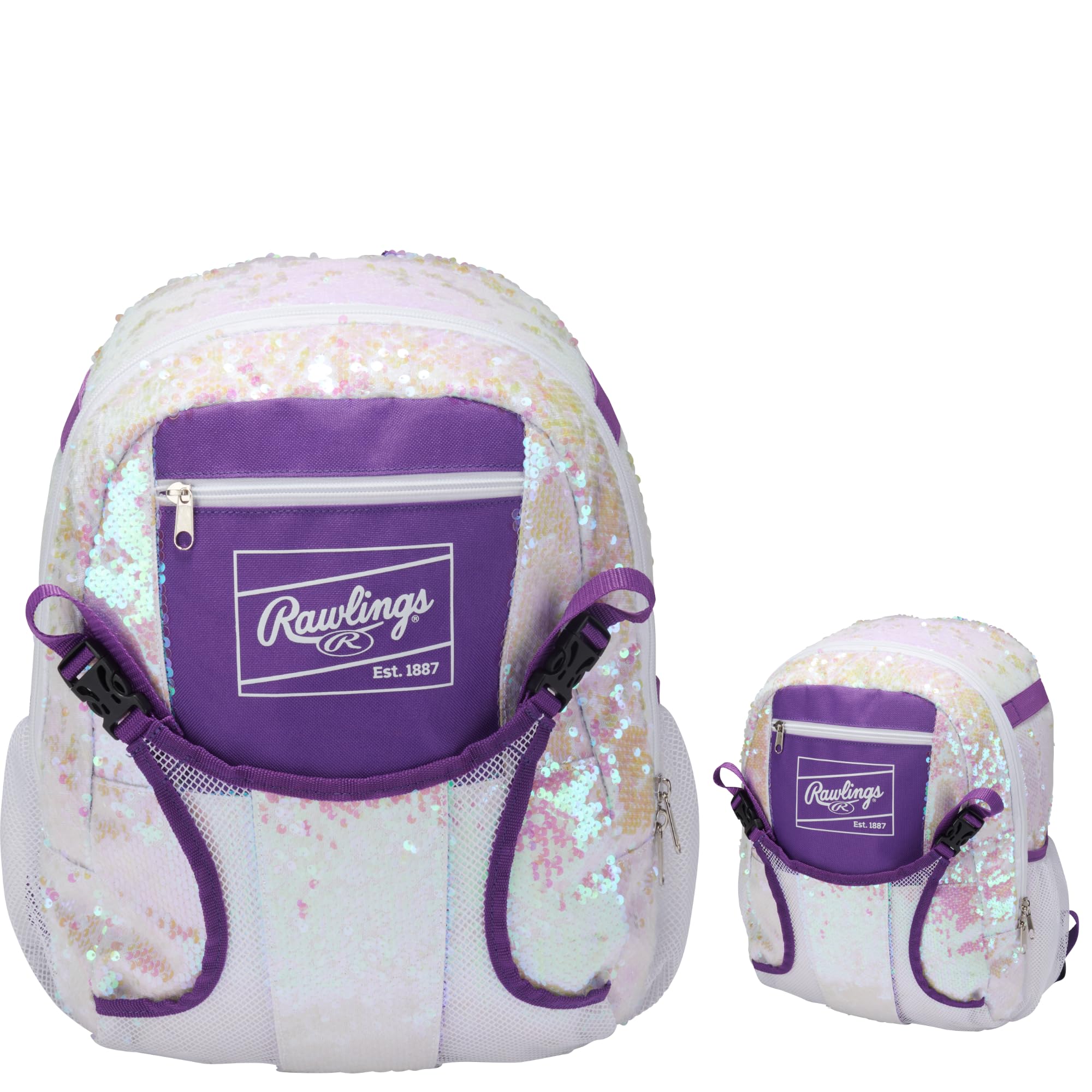 Rawlings | REMIX Backpack Equipment Bag | T-Ball & Youth Softball | White/Purple