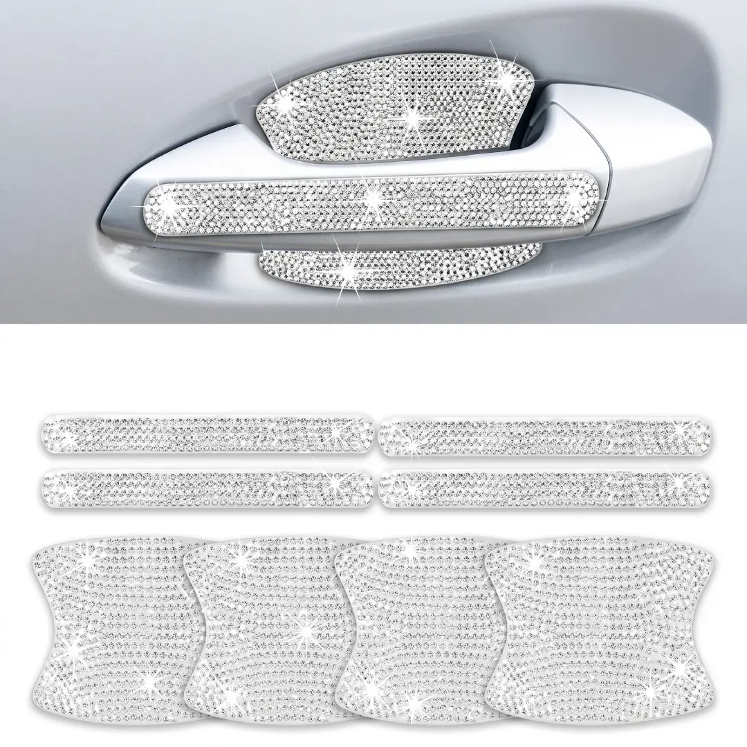Bling Car Door Handle Protector Anti-Scratch Rhinestone Stickers image 2