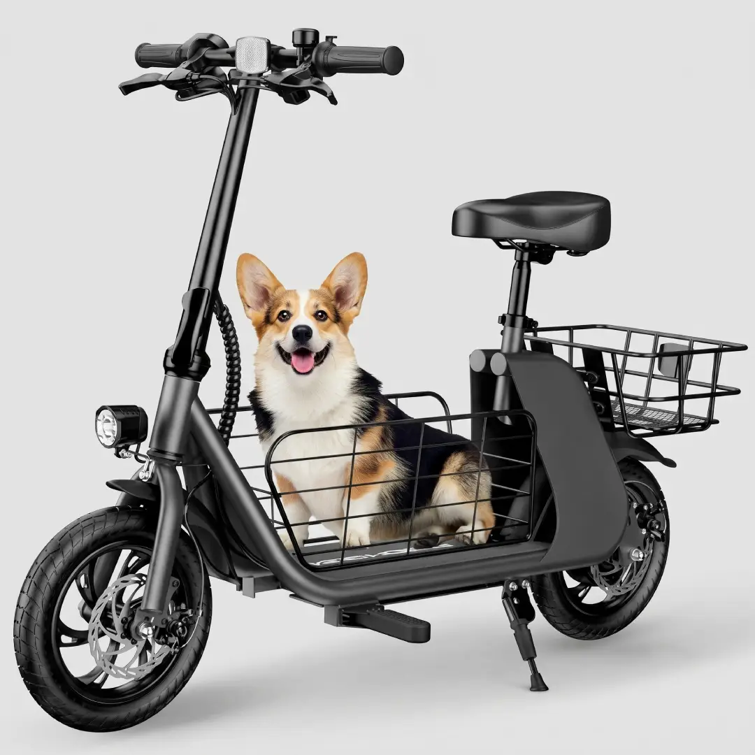650W Electric Scooter with Seat Spacious Deck and Dual Brakes