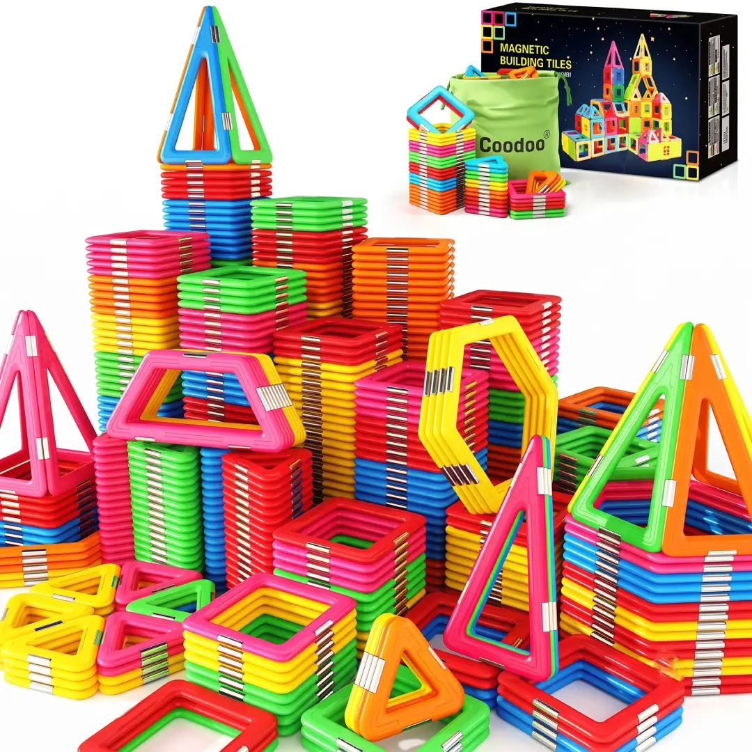 COODOO Magnetic Blocks Tough Tiles Starter Set – STEM Building Toy for Kids image 4