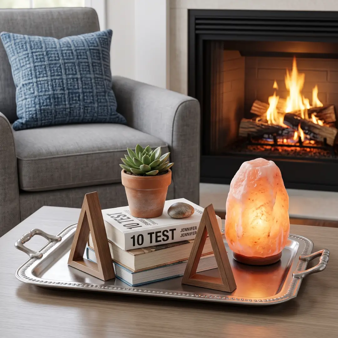 7 Inch Himalayan Salt Lamp with Dimmer Cord and Wood Base image 2