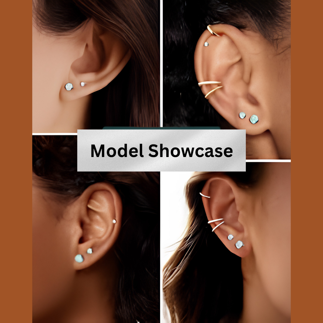 6 Pairs Hypoallergenic Cubic Zirconia Stud Earrings Set image 3