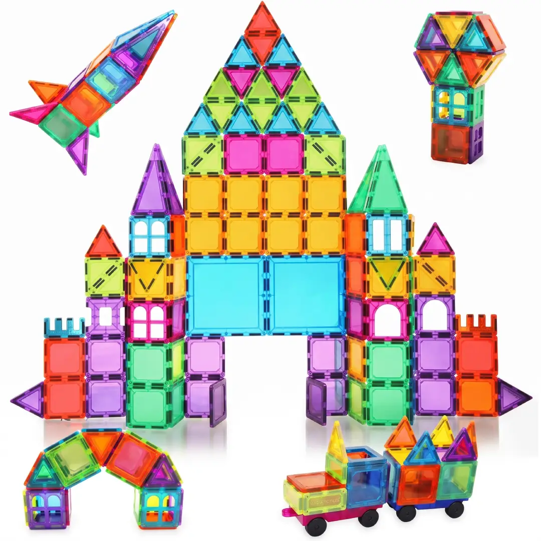 Magnetic Tiles Road Building Set – 106-Piece Magnetic Building Blocks STEM Toy for Kids Ages 3+ image 7