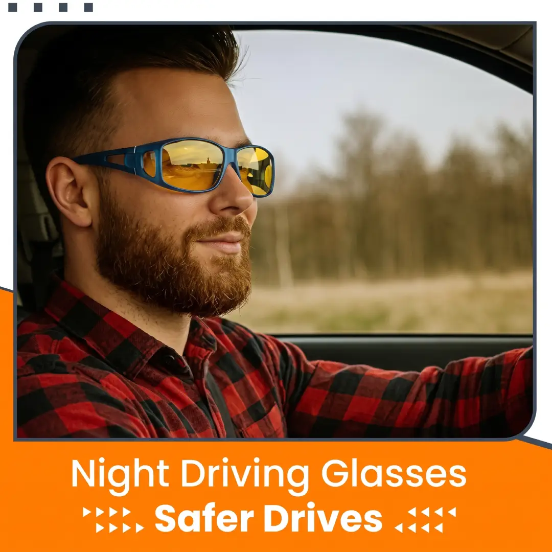 Anti Glare Night Driving Glasses Fit Over Yellow Tinted Eyewear image 3