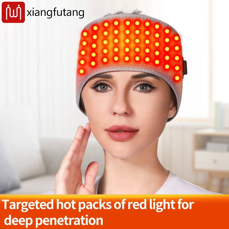 Heated Headband Full-Wrap Head Massager Red Light Therapy 3 Heating Modes Migraine Relief Mental Fatigue Stress Reduction Unisex