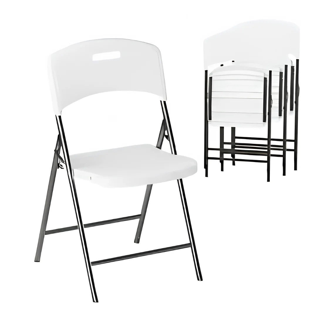 Black and White Folding Chairs for Home Parties and Outdoor Use image 2