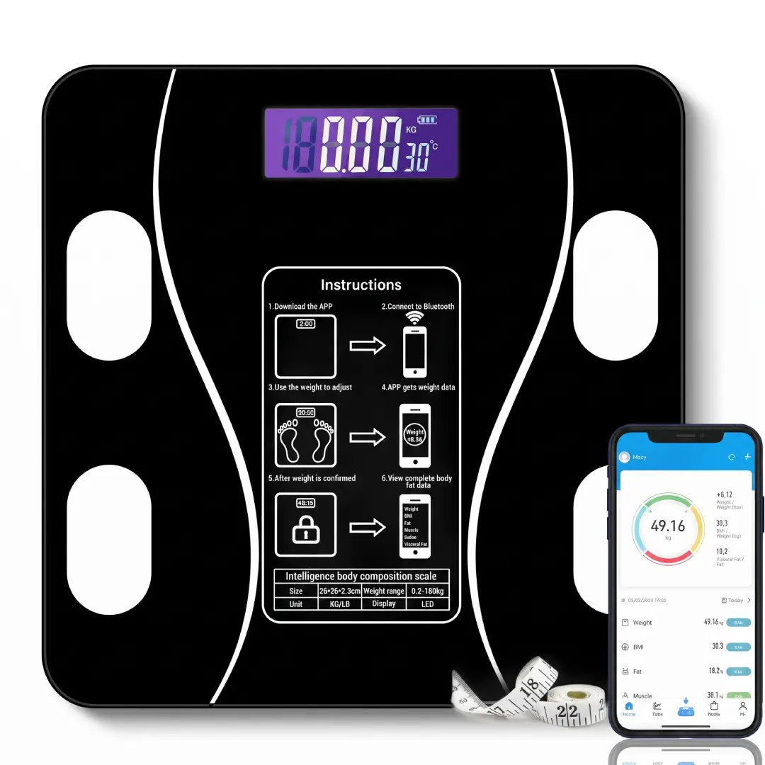 Smart Body Fat Scale with Bluetooth Body Composition Analysis