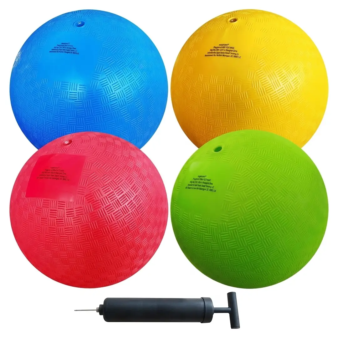 Playground Balls for Kids 4 Pack 9 Inch Dodgeballs with Pump