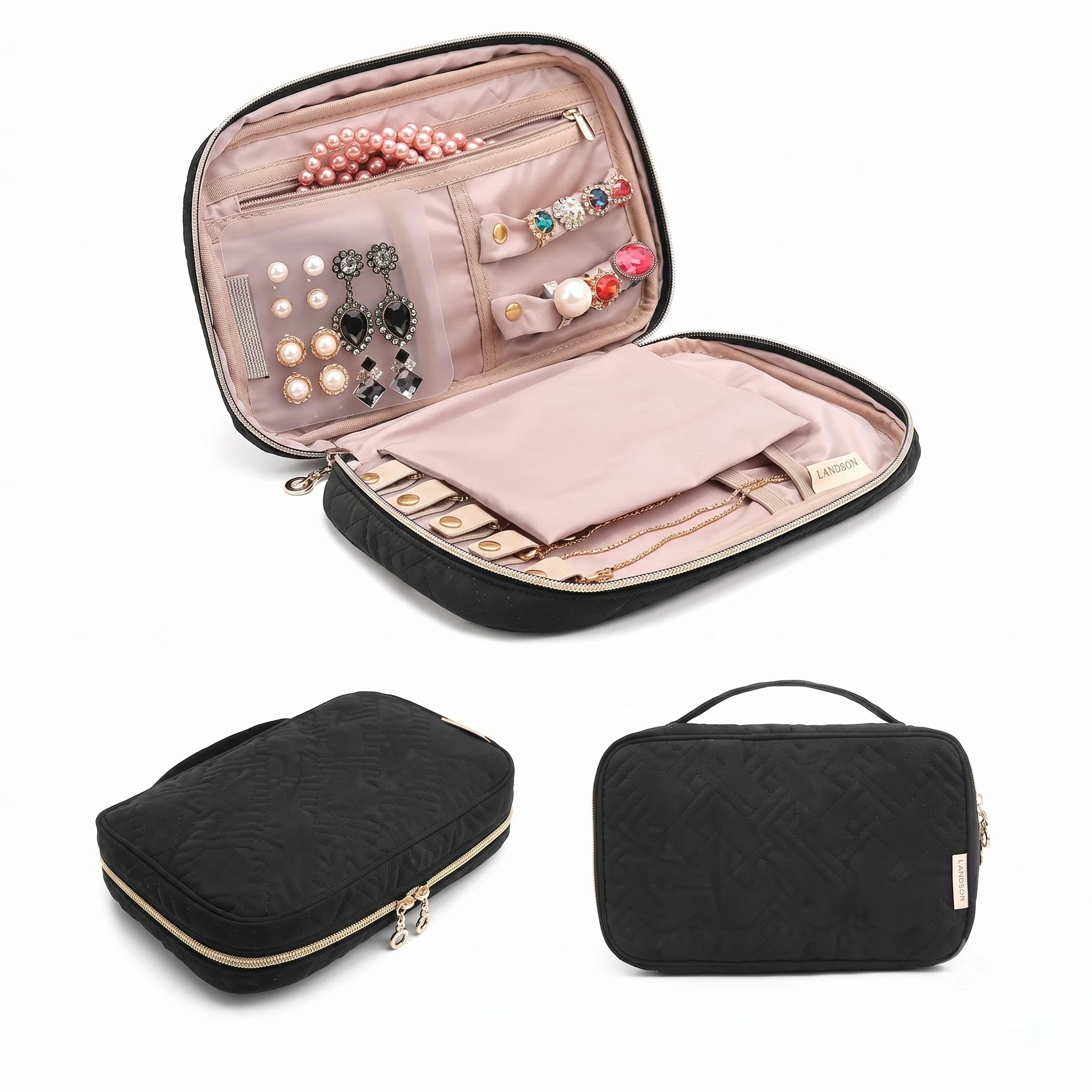 BAGSMART Jewelry Travel Organizer Case for Necklaces and Rings image 2