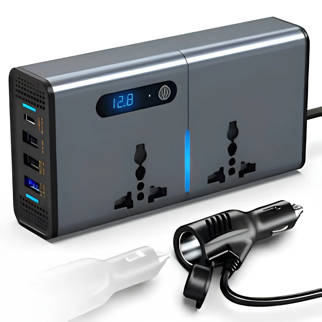 200W Car Power Inverter 12V to 110V AC Outlet with USB-C Charger image 2