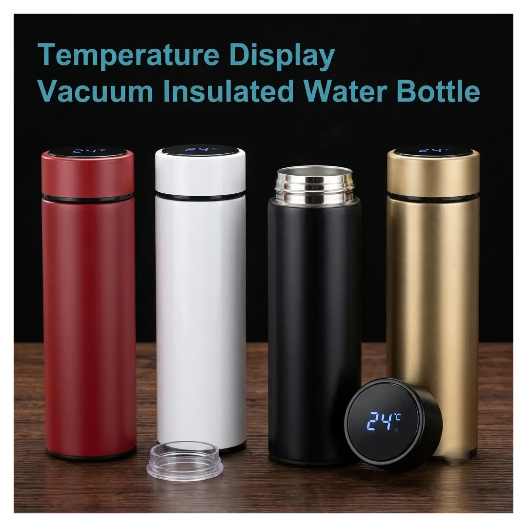 500ml Smart Thermos Bottle Stainless Steel LCD Temperature Cup image 2