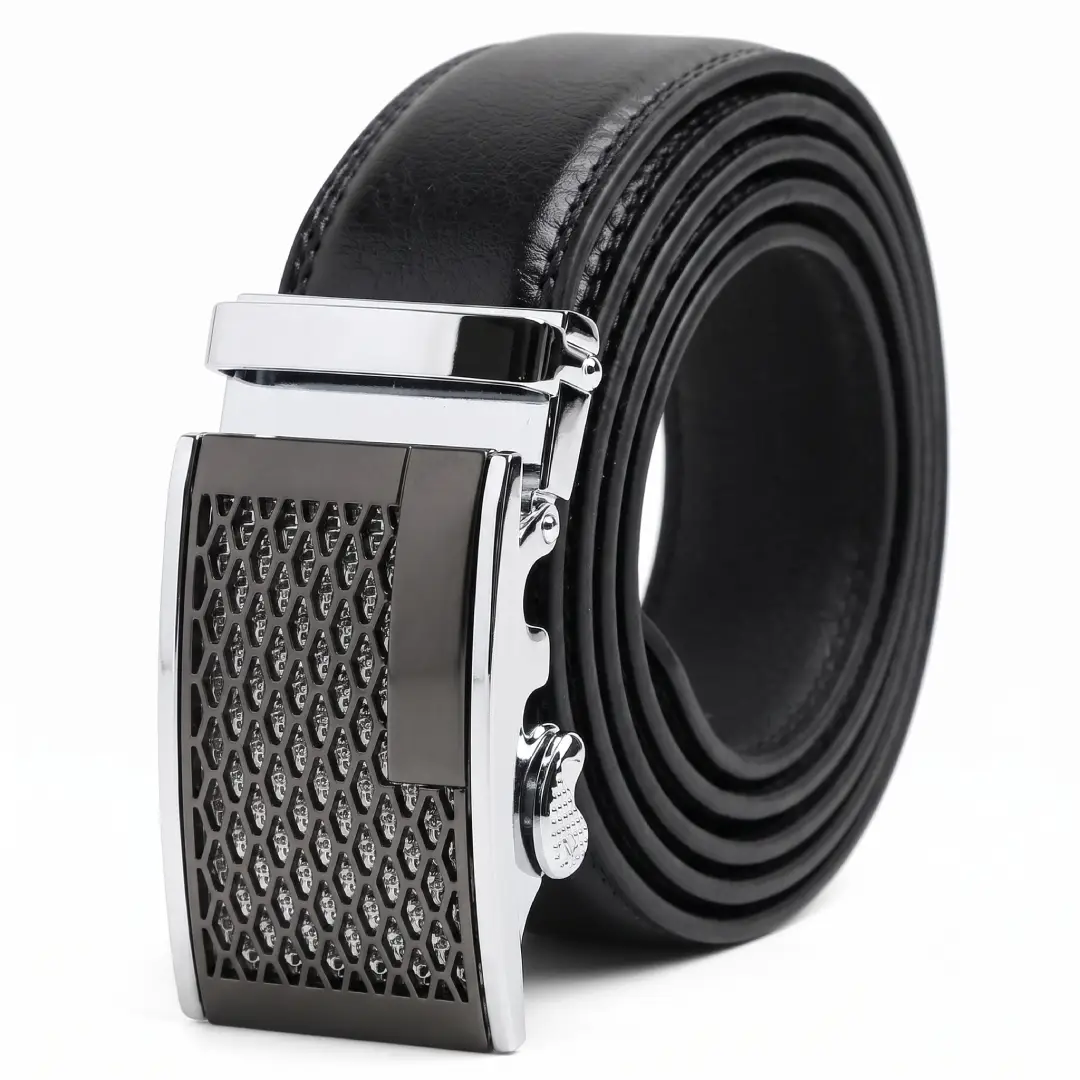 Men's Genuine Leather Belt with Automatic Buckle image 1