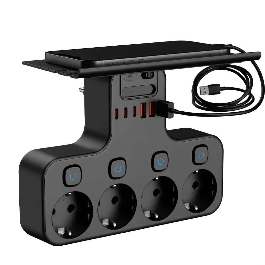 4000W EU Plug Power Strip with USB-C Ports, Independent Switches & Smart Night Light image 8
