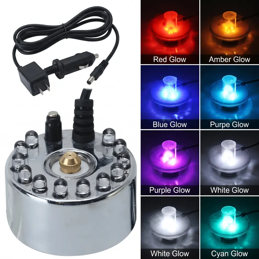 Halloween Smoke Fog Machine, Mini LED Mist Maker, Water Fountain Pond Fogger for Halloween Outdoor Decoration image 8