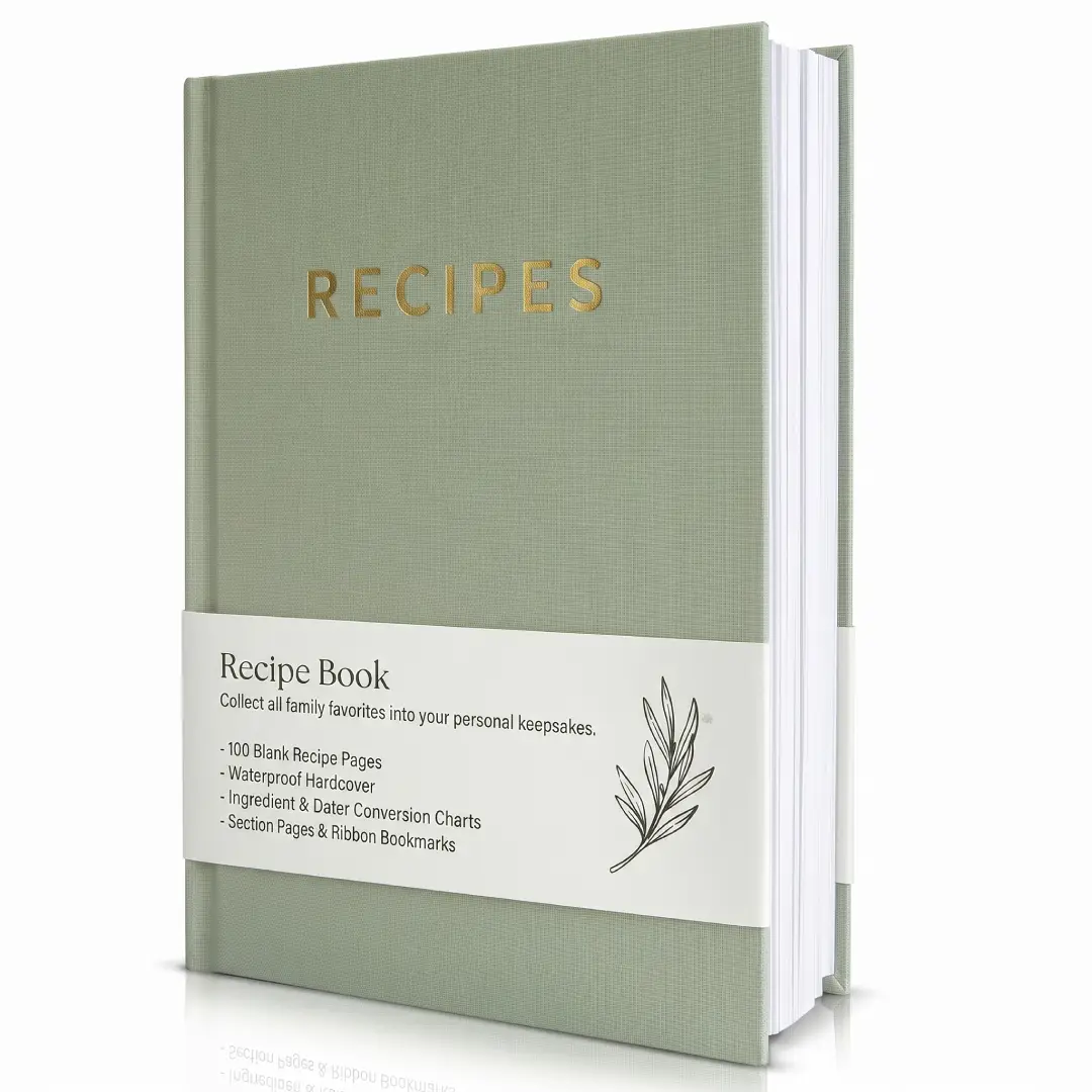 Aesthetic Blank Recipe Book with Waterproof Cover