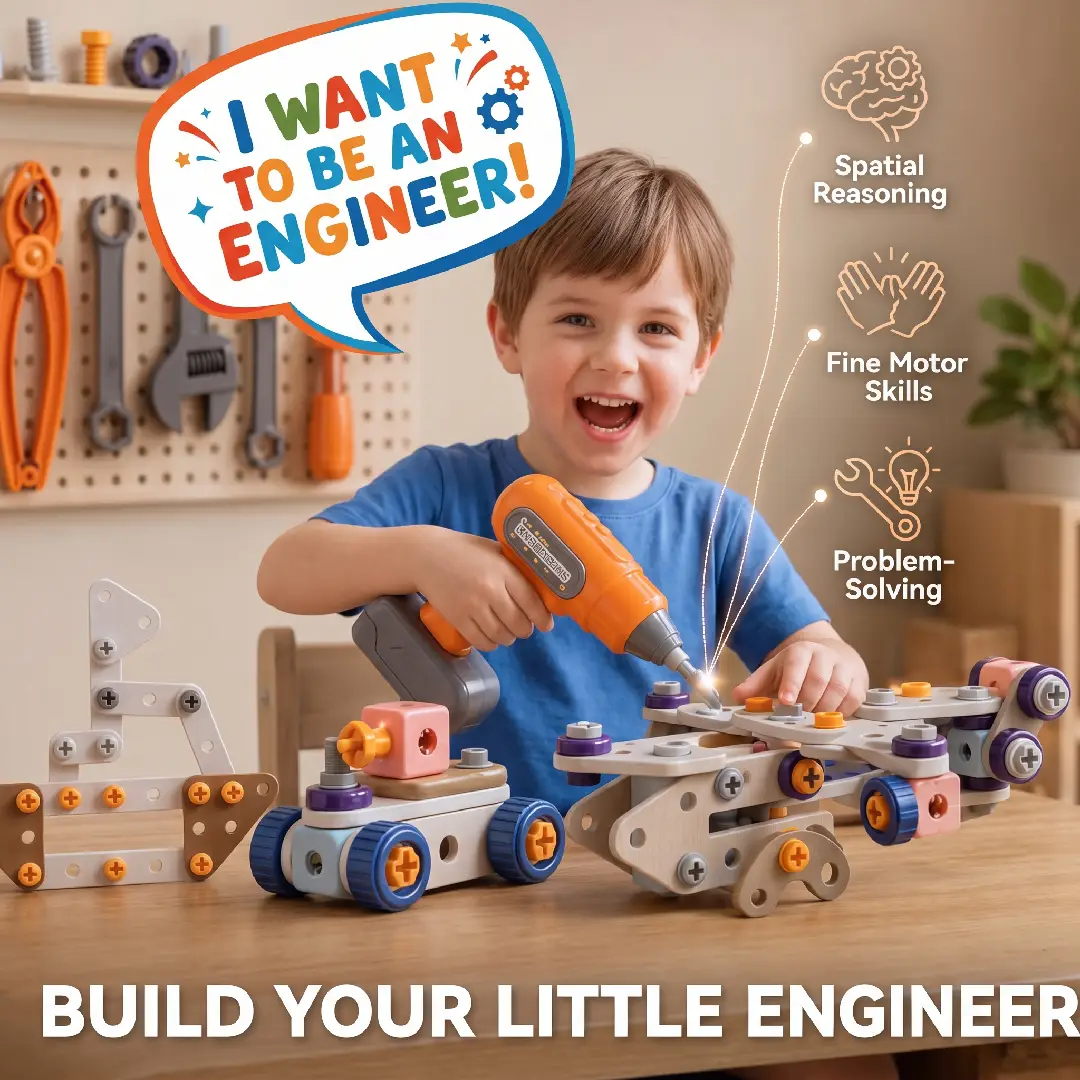 211-Piece Kids Tool Set STEM Building Toys for Ages 3–8 image 2