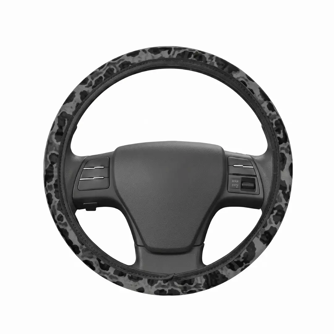 Leopard Print Steering Wheel Cover Universal 15 Inch Non-Slip Neoprene