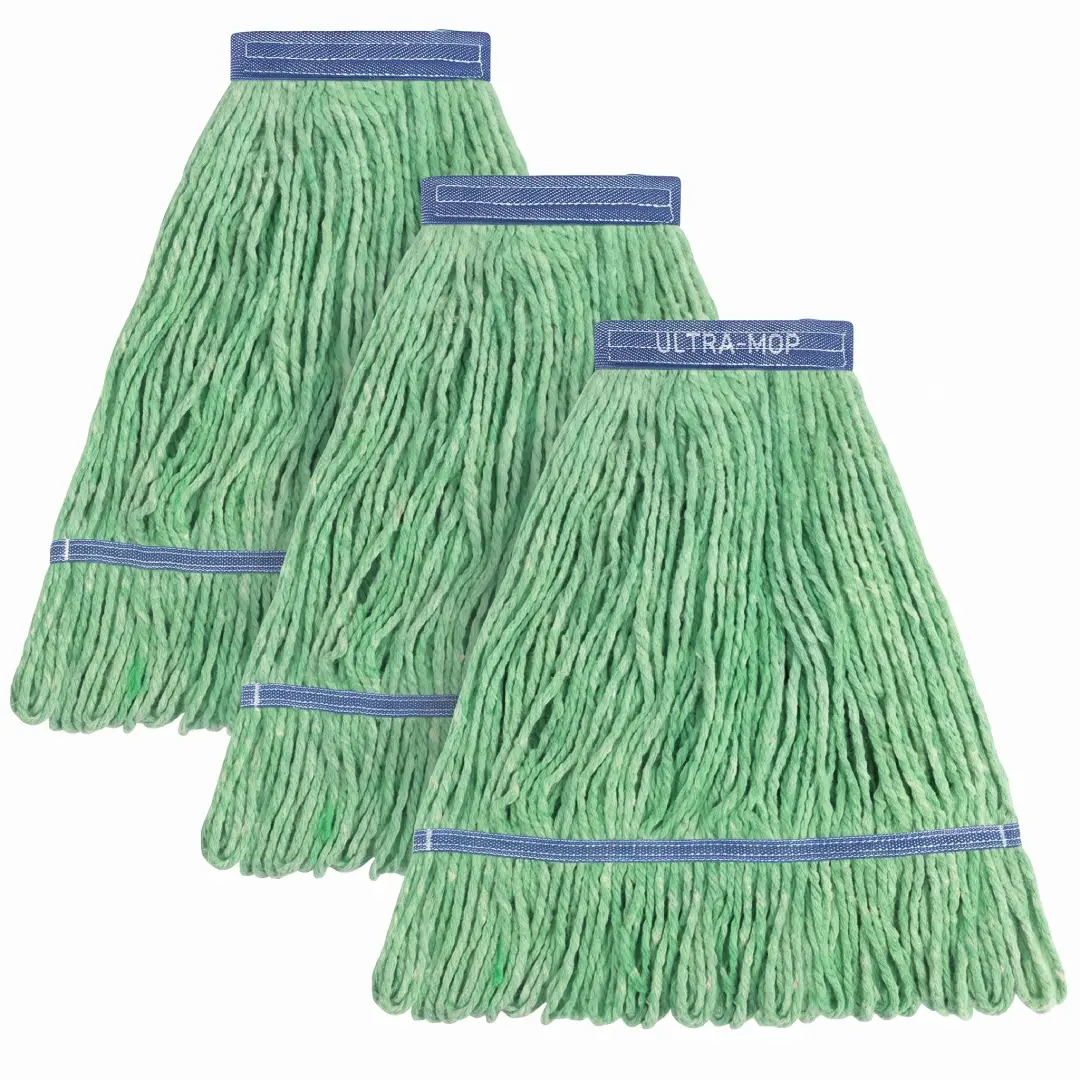 Heavy-Duty Cotton Mop Head Replacement – Commercial Looped-End Wet Mop Refill, 3-Pack image 7