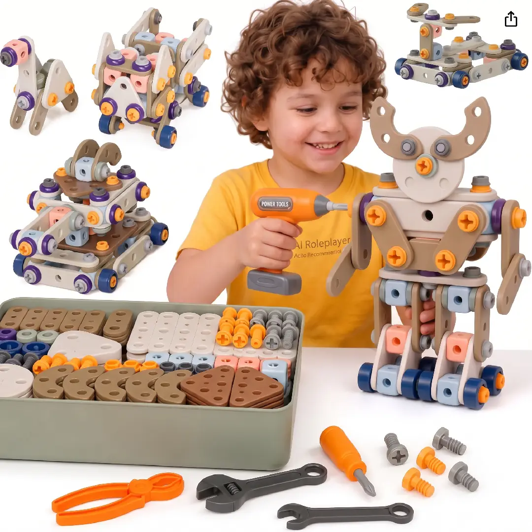 211-Piece Kids Tool Set STEM Building Toys for Ages 3–8 image 1