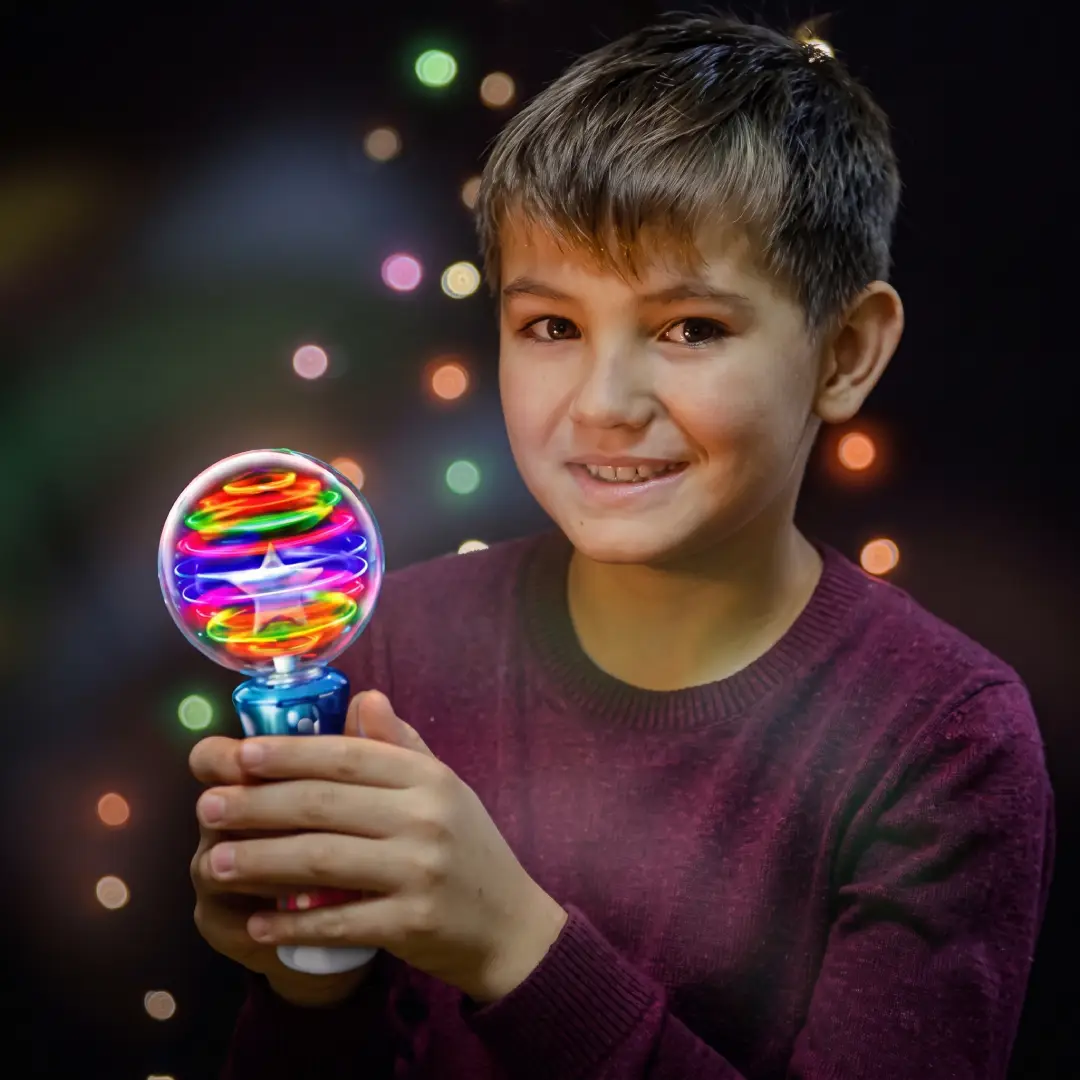 LED Spinning Light Up Toy Wand with Magic Ball image 2