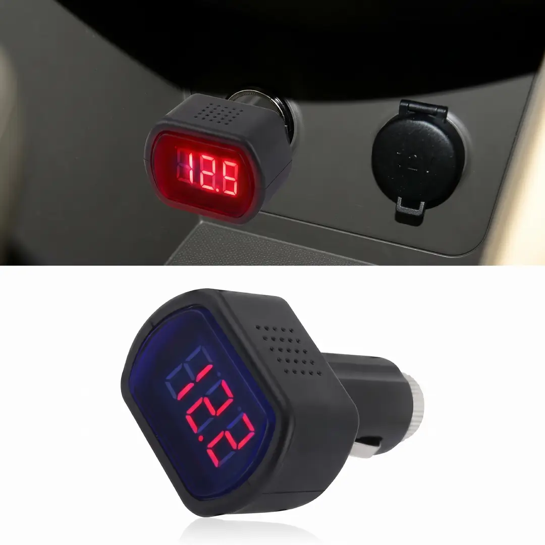 Car LED Cigarette Lighter Voltage Meter with Digital Display image 6
