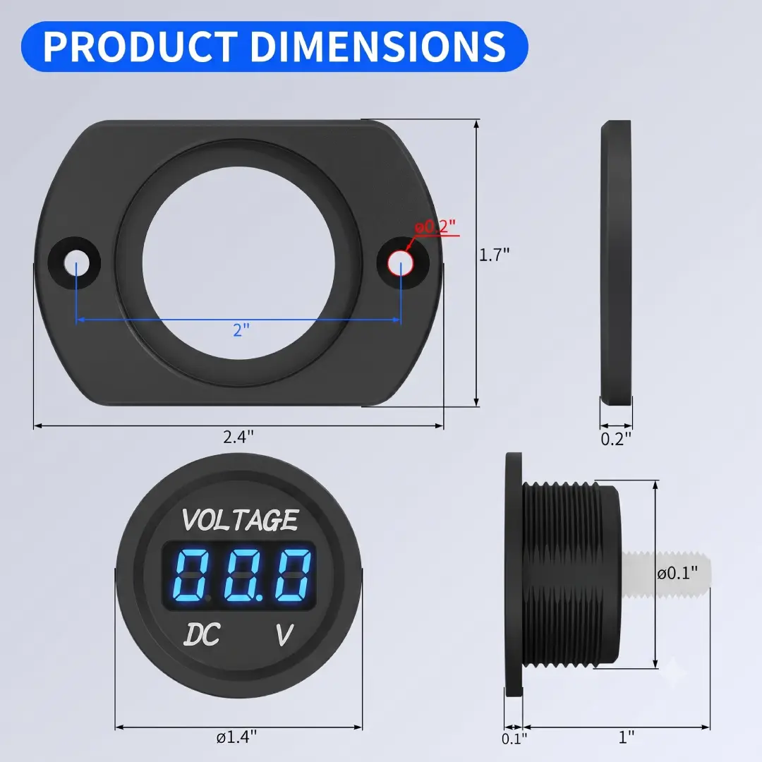 DaierTek Waterproof 12V 24V Battery Voltage Meter image 6