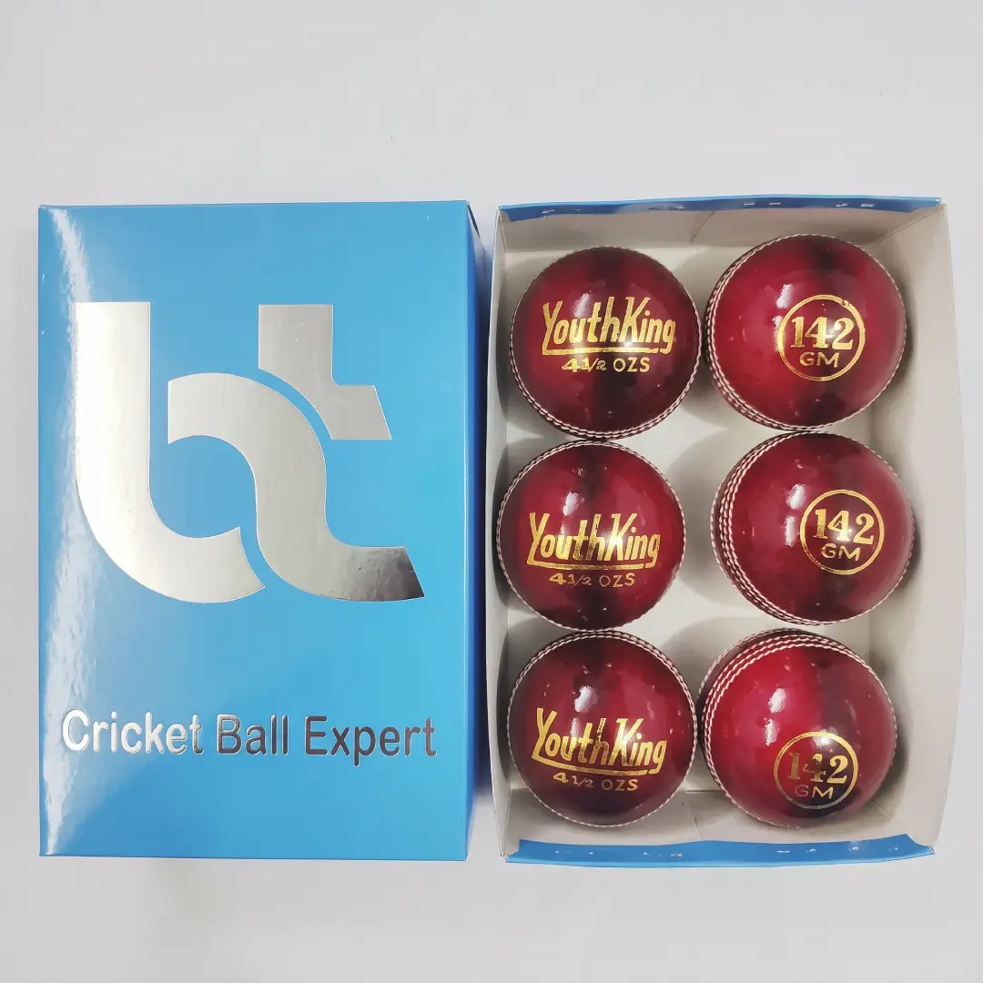 BT Red Leather Cricket Balls Pack of 6 image 1
