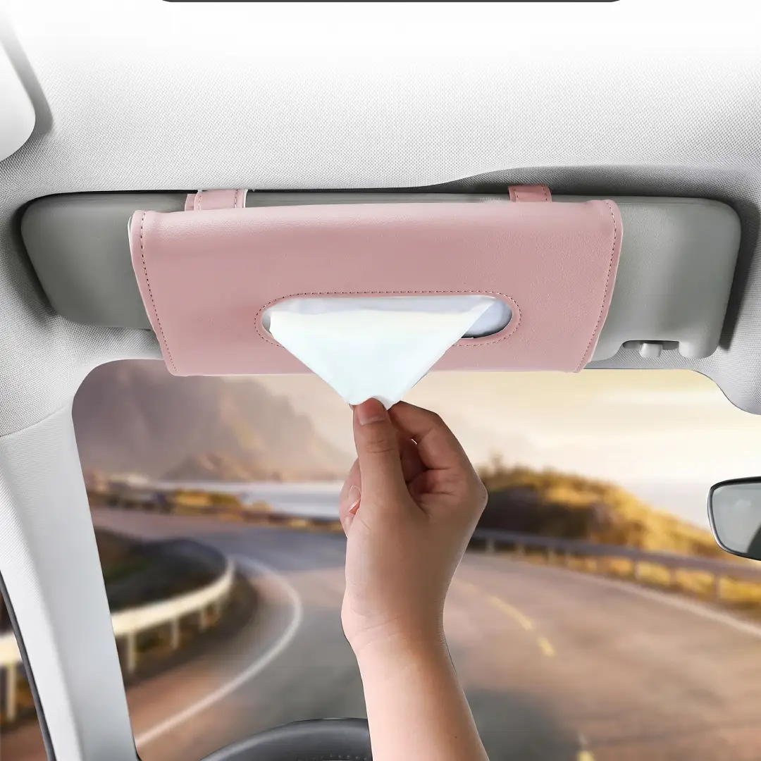 Car Sun Visor Tissue Holder with 7 Tissue Refills image 1