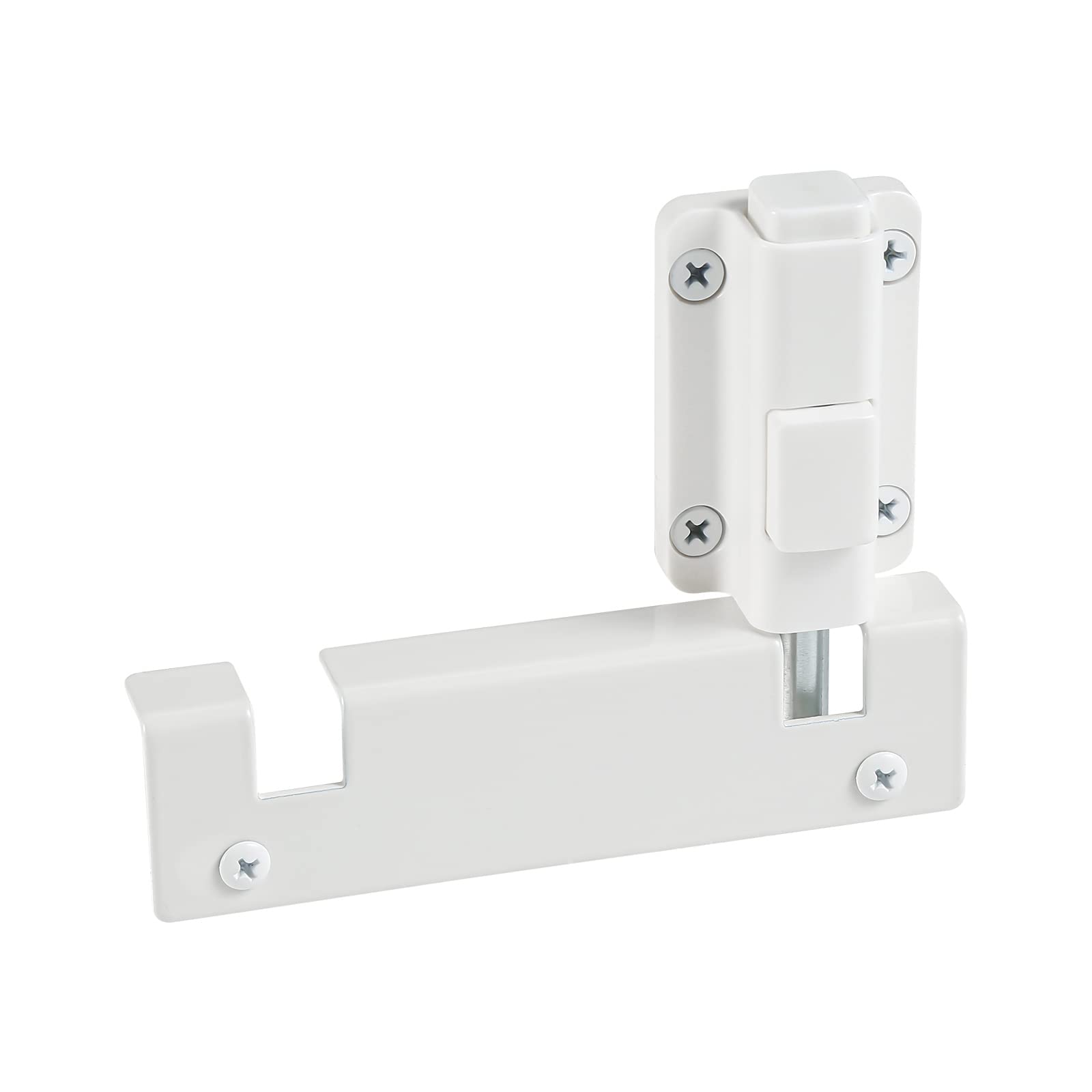 Sliding Glass Door Foot Lock (Kick Lock), Keyless Patio Door Secondary Security Lock, 2-Position Vent Lock, Top or Bottom Rail Install, Child Safety, White