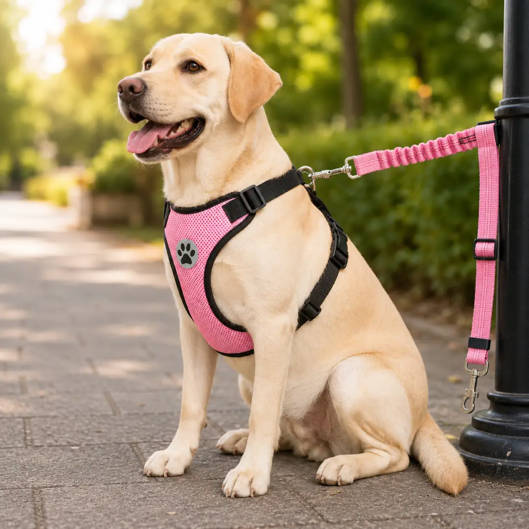 Adjustable Dog Car Safety Harness with Seat Belt Tether – 2-in-1 Vehicle Restraint for Small to Large Dogs image 4